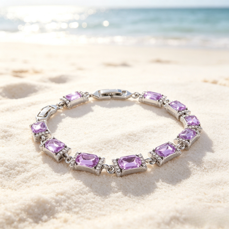 Hip Hop Square Synthetic Cubic Zirconia Tennis Bracelet